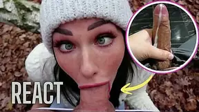 React: Freckled Teen SUCKS & SWALLOWS in the Woods - Shaiden Rogue