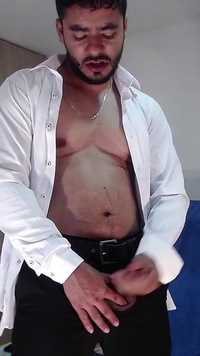 Daddy Masturbates and Cums After Coming Home From the Office