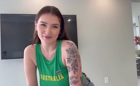 Jade Harper & Stepbro get down and dirty in First Day America with a big cock