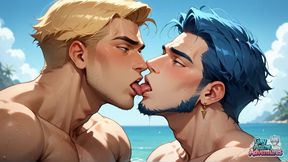 Sexy Muscle Fellows and Molten Beach Joy Lead to Explosive Booty Orgasms.