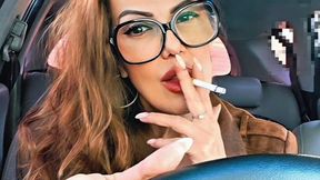 Hotboxing – Smoking in the car in my leather jacket – Marlboro Red