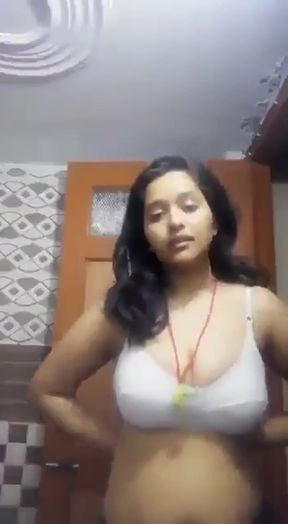 Indian woman in bra and panties