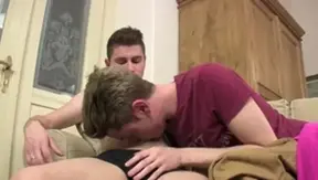 TXXXMStudios.com: Tattooed european young twink Troy Stevenson riding uncut dick on sofa