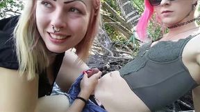 kinky hikers: lake erie beach public blowjob