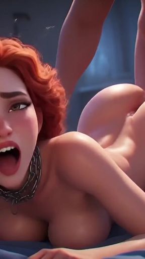 Hot hot redhead 3D - AI Generated - Synthetic Content - Generated by Artificial Intelligence - No real people   Clip 2