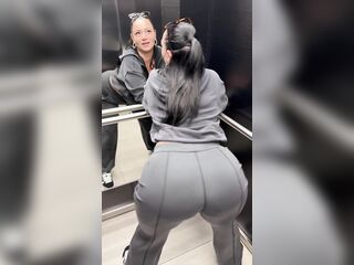 vagina wetting furiously in industrial lift