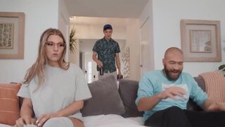 Kenzie Love wearing glasses while fucked by Xander Corvus