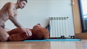 Fucking my teddy bear.