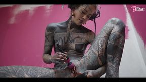 Anal Stretching, Gape in Work Clothes Squirt and Paint