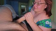 big tits push fuzzy cock fast