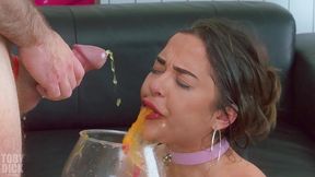 wet degraded anal piss spew recycling piggy whore roxy richie with nose hook and mouth spreader is used and broken