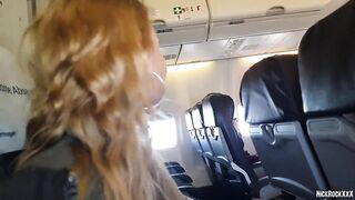 OUTSIDE AIRPLANE Hand Job and Oral Sex - Bella Mur