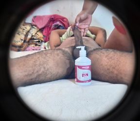 Cuckold husband films naughty wife from big ass sitting on pastor's cock