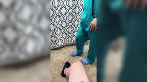 Kinky nurse gets fucked and gives huge cumshot