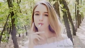 Sofia smoking in the park