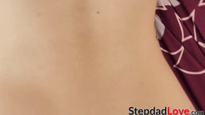 Tattooed stepdaughter Harlowe Blue enjoys stepdad's large cock&#x1F32D;