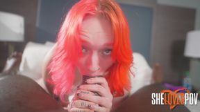 Semaj Cassie thick redhead - sloppy pov bj cum in mouth