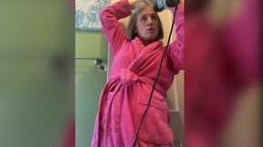 Blowdrying My Hair In My Bathrobe Non Nude Getting Ready