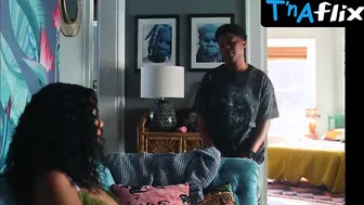 Guy in Red Dress Smokes and Gets Wet on Couch Before Anal