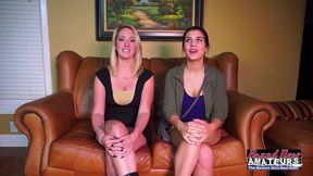 blonde beauty jennifer and brunette vicky share a cock to deepthroat!