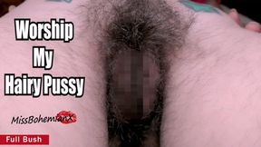 Bury Your Face in My Hairy PUSSY - Natural Full Bush Tease and Worship - MissBohemianX - HD MP4