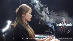 Chain Smoking Asian Girl Interview: Deep Inhales & Heavy Cigarette Exhales — YANG1 HD