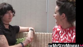 Top-heavy MILF Amica Bentley teases Kiki Helix with a strap-on