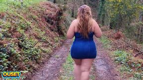 Big ass white with wide hips fucks in the forest with big cock