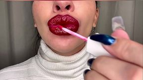 Oral com batom dos melhores l&aacute_bios do Xvideos!