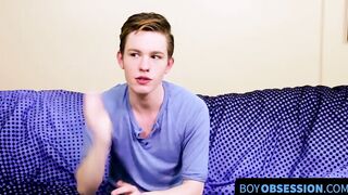 BoyObsession.com - Nico Michaelson's adorable twink guy wanking it off hard