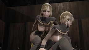 threesome blonde girls 3d