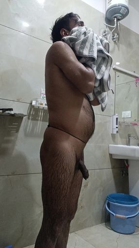 Indian Desi Man Sex and Show Shower Shoe and Masterbation
