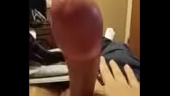 playing with my thick head and  precum