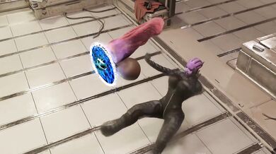 The witch opened a portal and a huge mutated dick came out and fucked their asses.