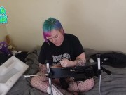 First time Fuck Machine Unboxing cute bbw punk miss vaga