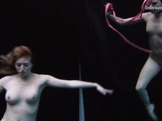 Stepsisters going into public swimming pool