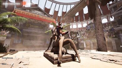 Lara Croft gets choked by a cursed monster cock in her tomb