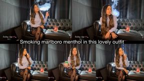 smoking marlboro menthol in this lovely outfit