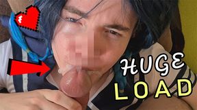 Spunk Bi-Atch deepthroats humungous pecker and gets red-hot geyser into facehole - prettyboi2000x