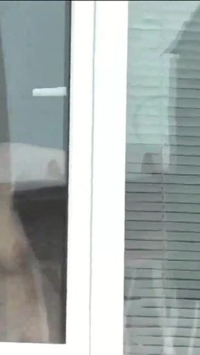 Naked in public. Random man taxi driver from car watches a naked woman washing apartment windows. Public nudity Naked&hellip;   Clip 2