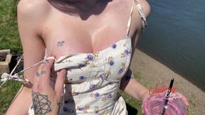 Hard Outdoor Fuck We Got Caught / Cum On Boobs With Vallery Ray