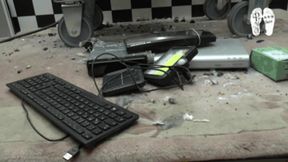 Electronic devices crushed in her Shredder