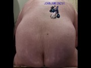 white kiwi bear from NZ puts a monster energy strawberry can in his ass.