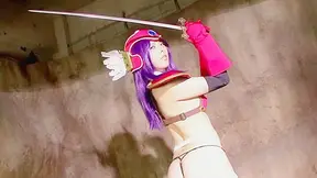 Sexy Kyonyuu Cosplay Girl 18+ Showcases Her Curves in Bikini Armor Scene