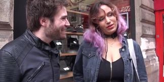 Old man watches as busty French MILF gets fucked