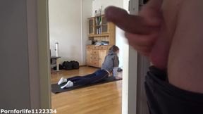 I Love to Watch How My Stepsister Is Doing Yoga and Jerk off