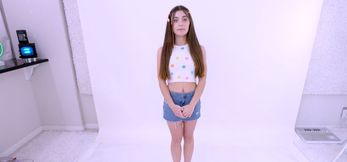 Super Cute Teen Shy at First Rides Cock