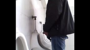 Greek god gets jerked off in public toilet