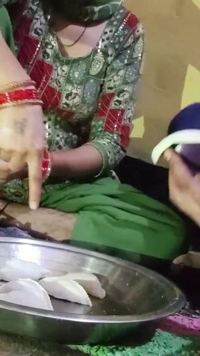 My Bhabi Fucked  in kitchen on Holi Festival make Guziya clear Hindi Talk sex   Clip 1