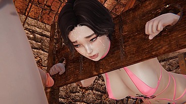 Futanari Lana in a bdsm dungeon 1